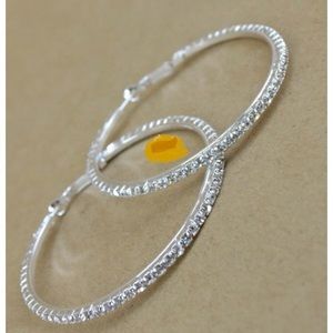 Rhinestone hoop earrings